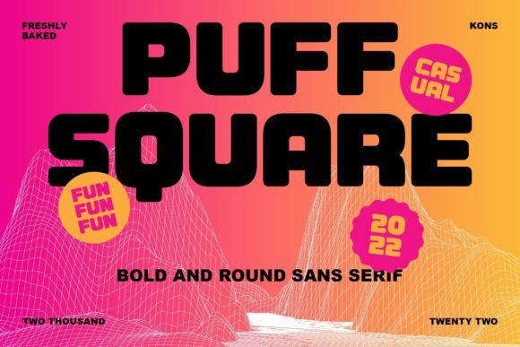 Puff Square Font: Playful Display Type for Makers