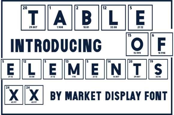 Table of Elements Xx: A Display Font That Elevates Campaign Visuals